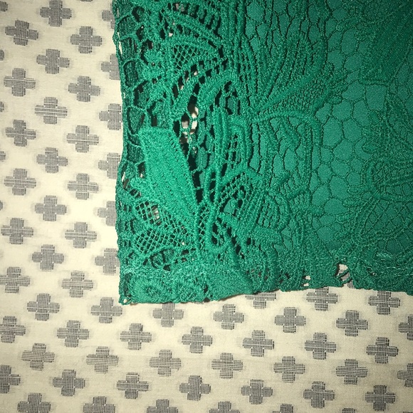 Emerald Green Dress with Crochet Detailing - Picture 2 of 3